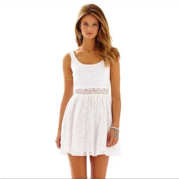 Lilly Pulitzer Dresses & Skirts - Lilly Pulitzer Rosemarie Eyelet Scoop
Neck Dress